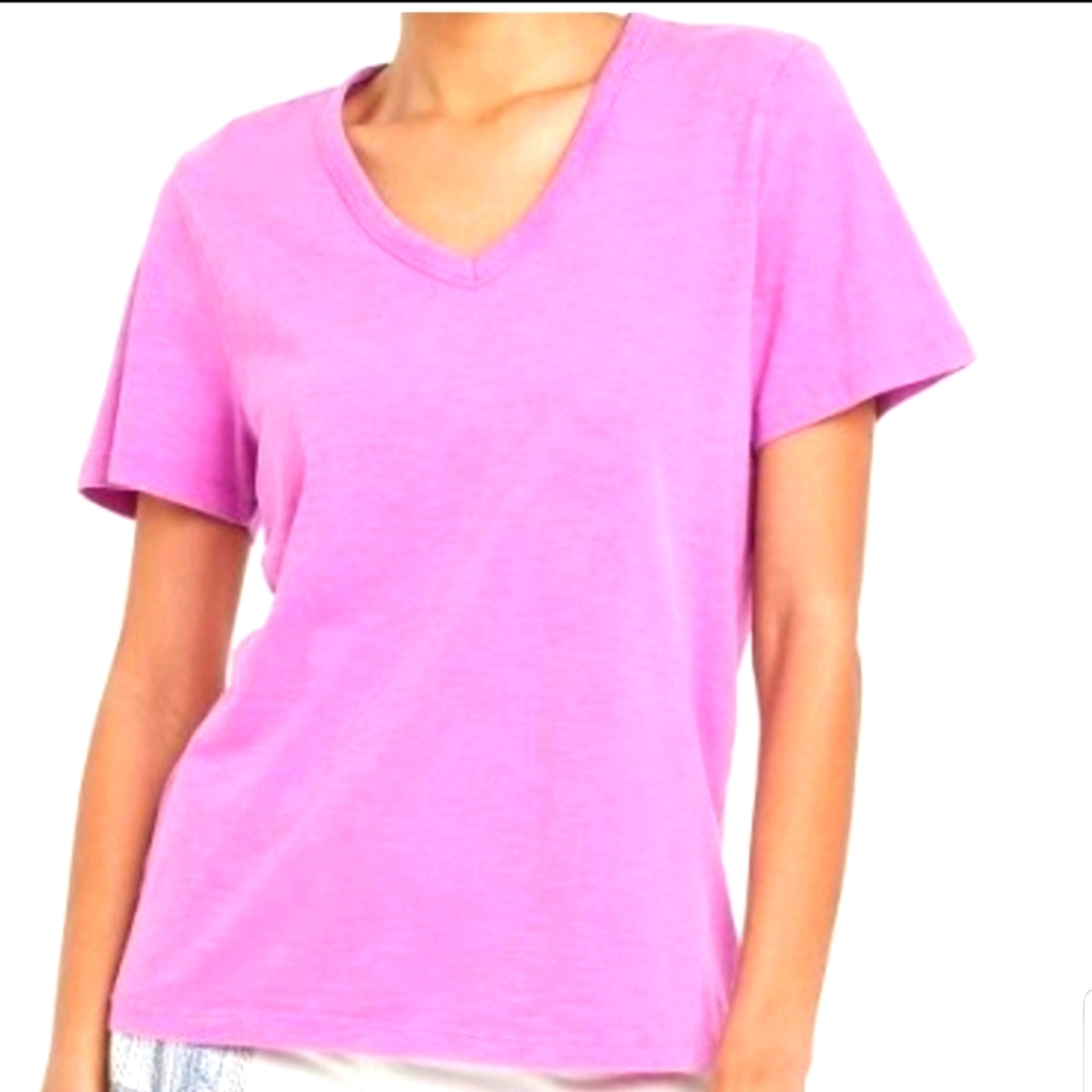 Violet Universal Thread Chiffon V neck T-shirt - Small